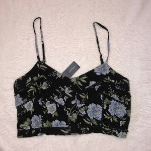 floral cropped tank top